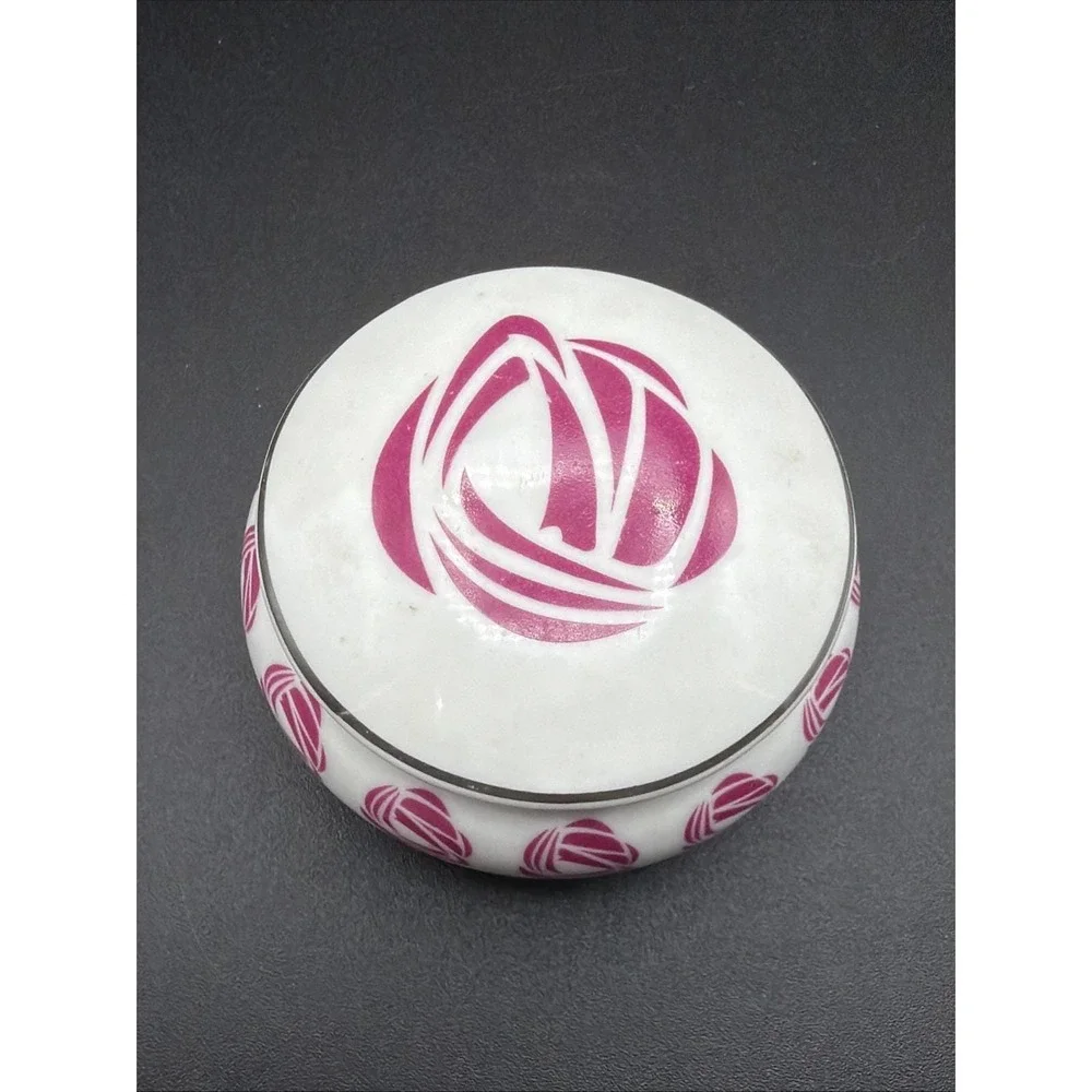 VTG 80s Art Nouveau Mackintosh Style Rose Trinket Box 3.5 In Wide
